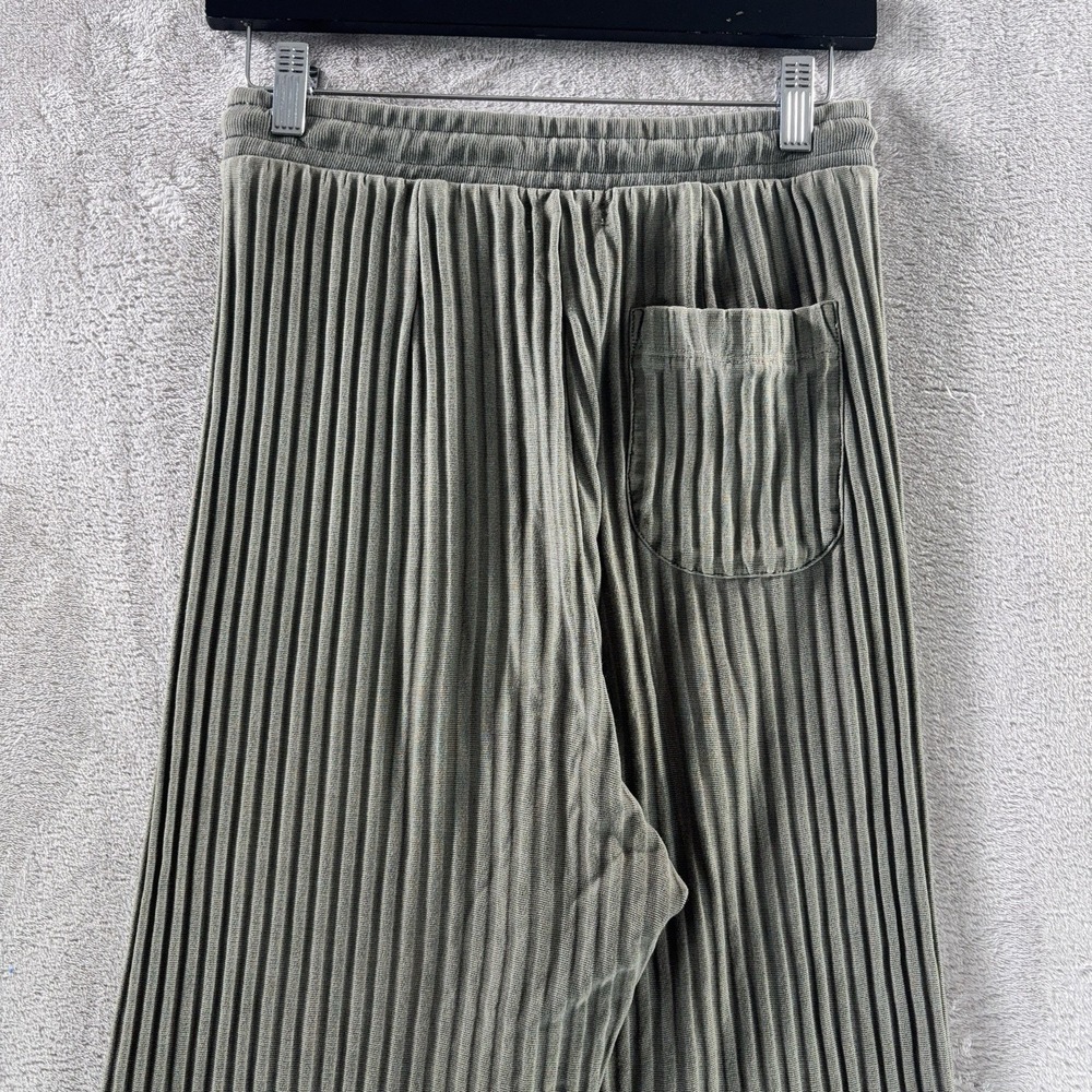 JOHN ELLIOTT‎ Ginza Ribbed Pants Womens Size 0 Green Wide Leg Pull On Casual - Picture 6 of 10